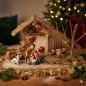 Preview: Traditionelle Weihnachtskrippe Treuf inkl. Heilige Familie 098 und einem Schaf, Maße Krippe: ca. 30 x 11 x 18 cm